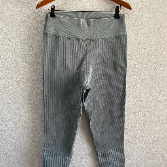 Offline by Aerie High Waist Legging Pants Fitted Striped Green Gray XL - Picture 1 of 7
